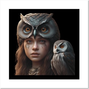 Witch And Her Owl Posters and Art